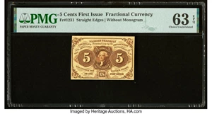 image for: Fr. 1231 5¢ First Issue PMG Choice Uncirculated 63 EPQ....