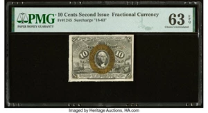 image for: Fr. 1245 10¢ Second Issue PMG Choice Uncirculated 63 EPQ....