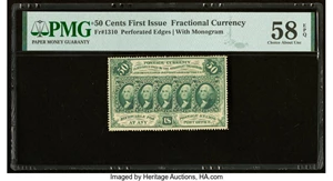 image for: Fr. 1310 50¢ First Issue PMG Choice About Unc 58 EPQ....