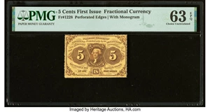 image for: Fr. 1228 5¢ First Issue PMG Choice Uncirculated 63 EPQ....