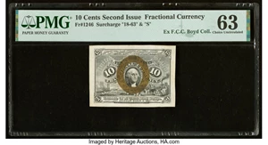 image for: Fr. 1246 10¢ Second Issue PMG Choice Uncirculated 63....