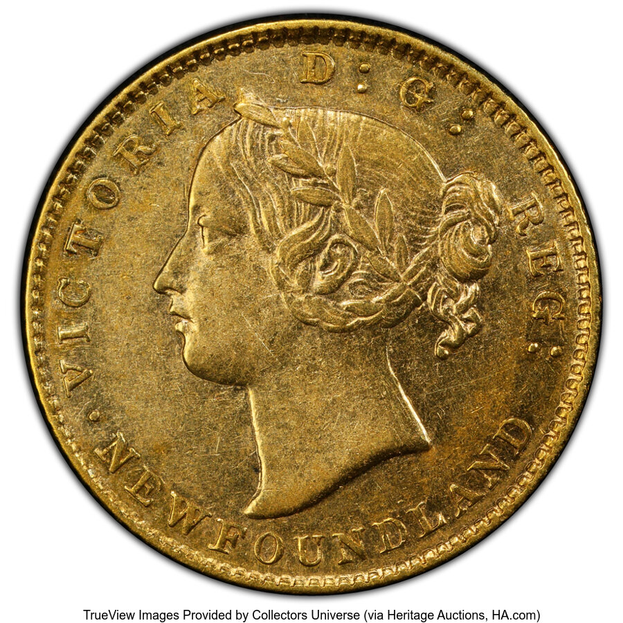 image for: Canada: Newfoundland. Victoria gold 2 Dollars 1885 AU55 PCGS,...