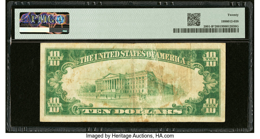 image for: Fr. 2001-B* $10 1928A Federal Reserve Star Note. PMG Very Fine 20....