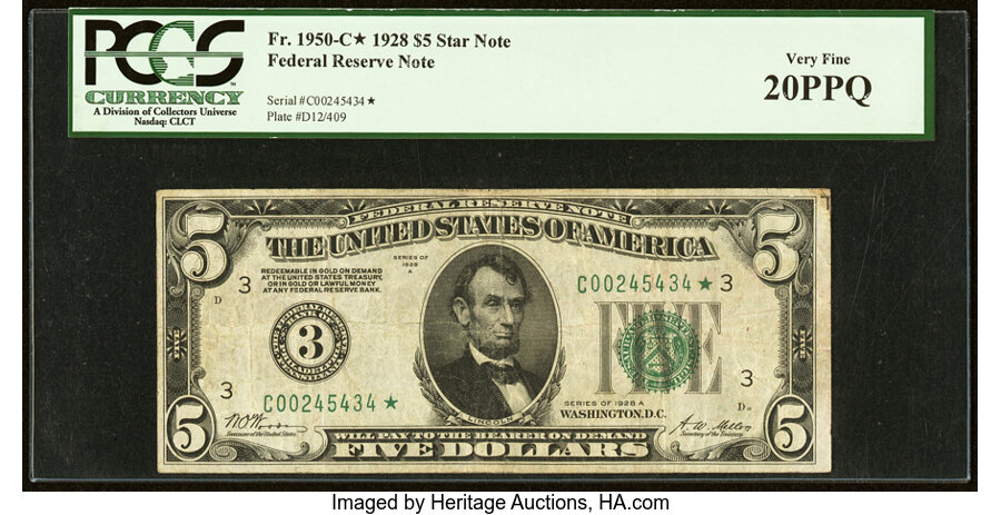 image for: Fr. 1951-C* $5 1928A Federal Reserve Note. PCGS Very Fine 20PPQ....