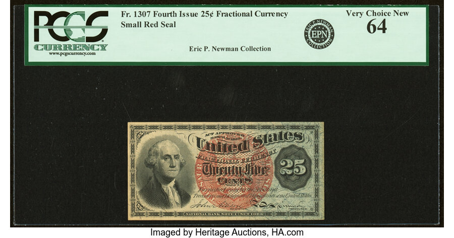 image for: Fr. 1307 25¢ Fourth Issue PCGS Very Choice New 64....