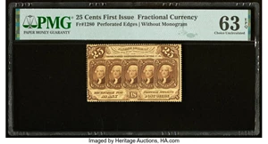 image for: Fr. 1280 25¢ First Issue PMG Choice Uncirculated 63 EPQ....
