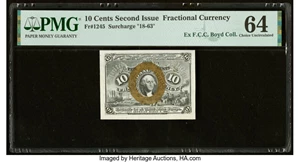 image for: Fr. 1245 10¢ Second Issue PMG Choice Uncirculated 64....