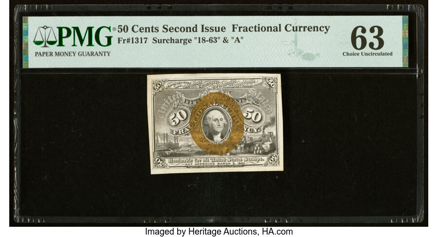 image for: Fr. 1317 50¢ Second Issue PMG Choice Uncirculated 63....