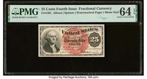 image for: Fr. 1301 25¢ Fourth Issue PMG Choice Uncirculated 64 EPQ....
