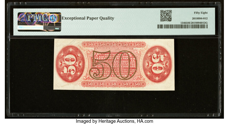 image for: Fr. 1346 50¢ Third Issue Justice PMG Choice About Unc 58 EPQ....