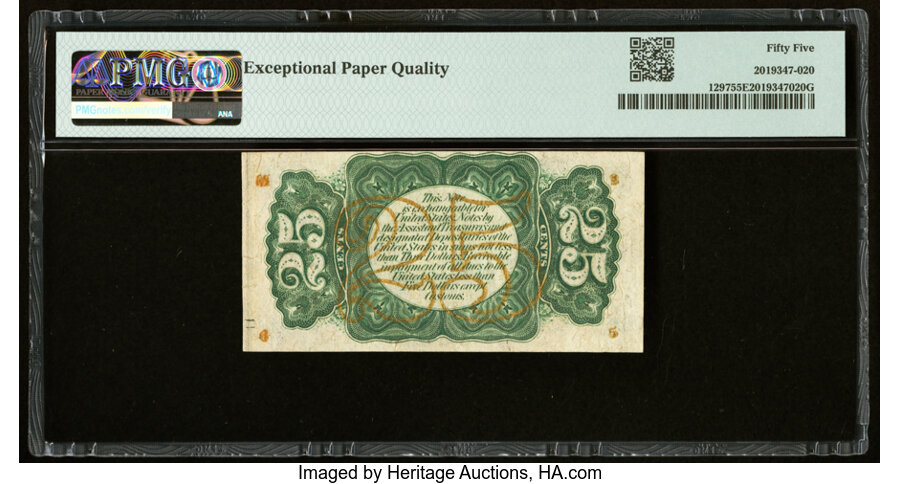 image for: Fr. 1297 25¢ Third Issue PMG About Uncirculated 55 EPQ....