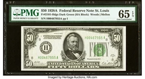 image for: Fr. 2101-H $50 1928A Federal Reserve Note. PMG Gem Uncirculated 65 EPQ....