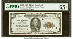 image for: Fr. 1890-D $100 1929 Federal Reserve Bank Note. PMG Gem Uncirculated 65 EPQ....