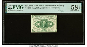 image for: Fr. 1243 10¢ First Issue PMG Choice About Unc 58 EPQ....