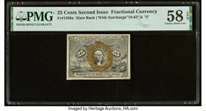 image for: Slate Back Fr. 1286a 25¢ Second Issue PMG Choice About Unc 58 EPQ....