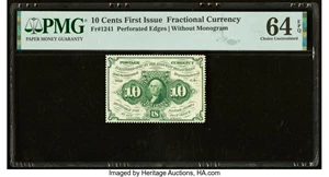 image for: Fr. 1241 10¢ First Issue PMG Choice Uncirculated 64 EPQ....
