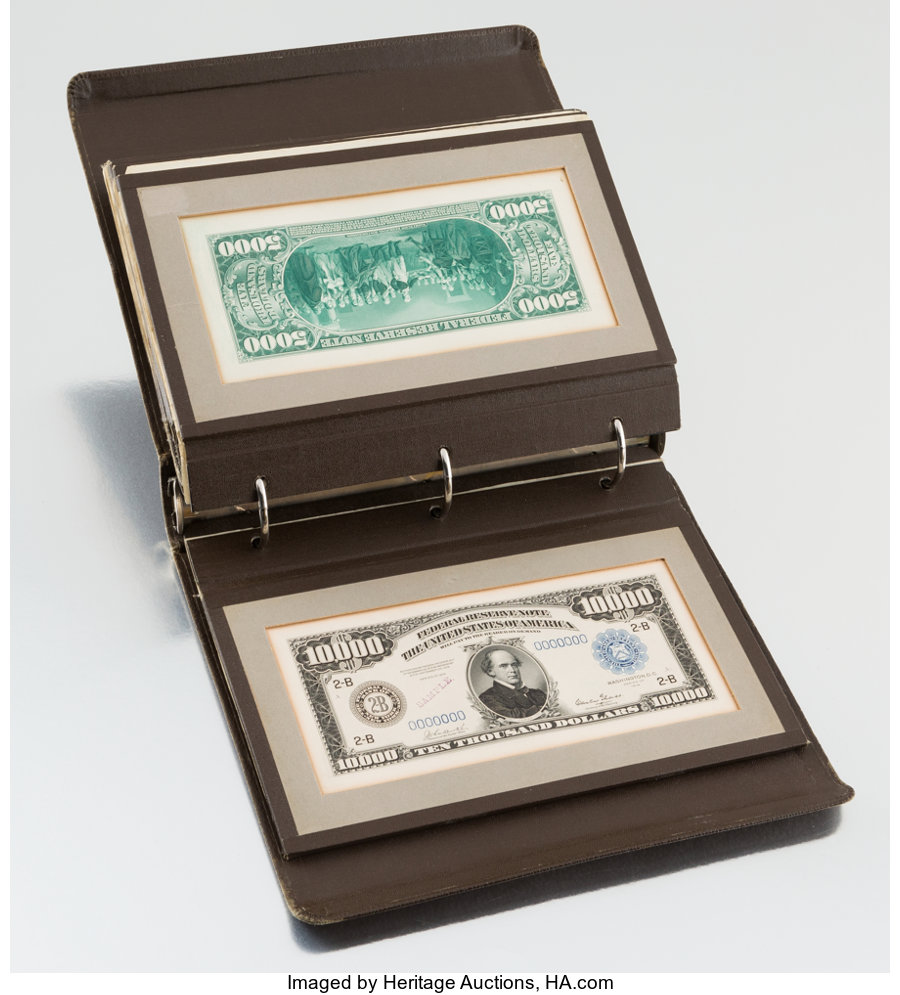 image for: Series 1914-1918 $5; $10; $20; $50; $100; $500; $1,000; $5,000, $10,000 Federal Reserve Notes Face and Back Proof Archive Hess...