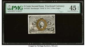 image for: Fr. 1235 5¢ Second Issue PMG Choice Extremely Fine 45 EPQ....