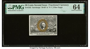 image for: Fr. 1322 50¢ Second Issue PMG Choice Uncirculated 64....