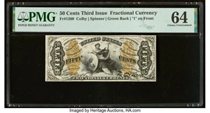 image for: Fr. 1360 50¢ Third Issue Justice PMG Choice Uncirculated 64....