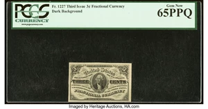 image for: Fr. 1227 3¢ Third Issue PCGS Gem New 65PPQ....