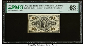 image for: Fr. 1256 10¢ Third Issue PMG Choice Uncirculated 63 EPQ....