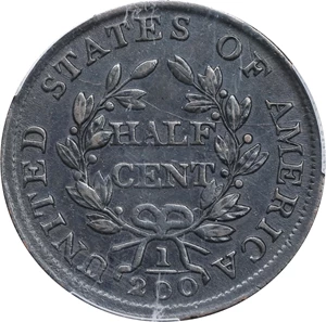 image for: 1803 Draped Bust Half Cent. C-1. Rarity-1. EF-45 (PCGS).