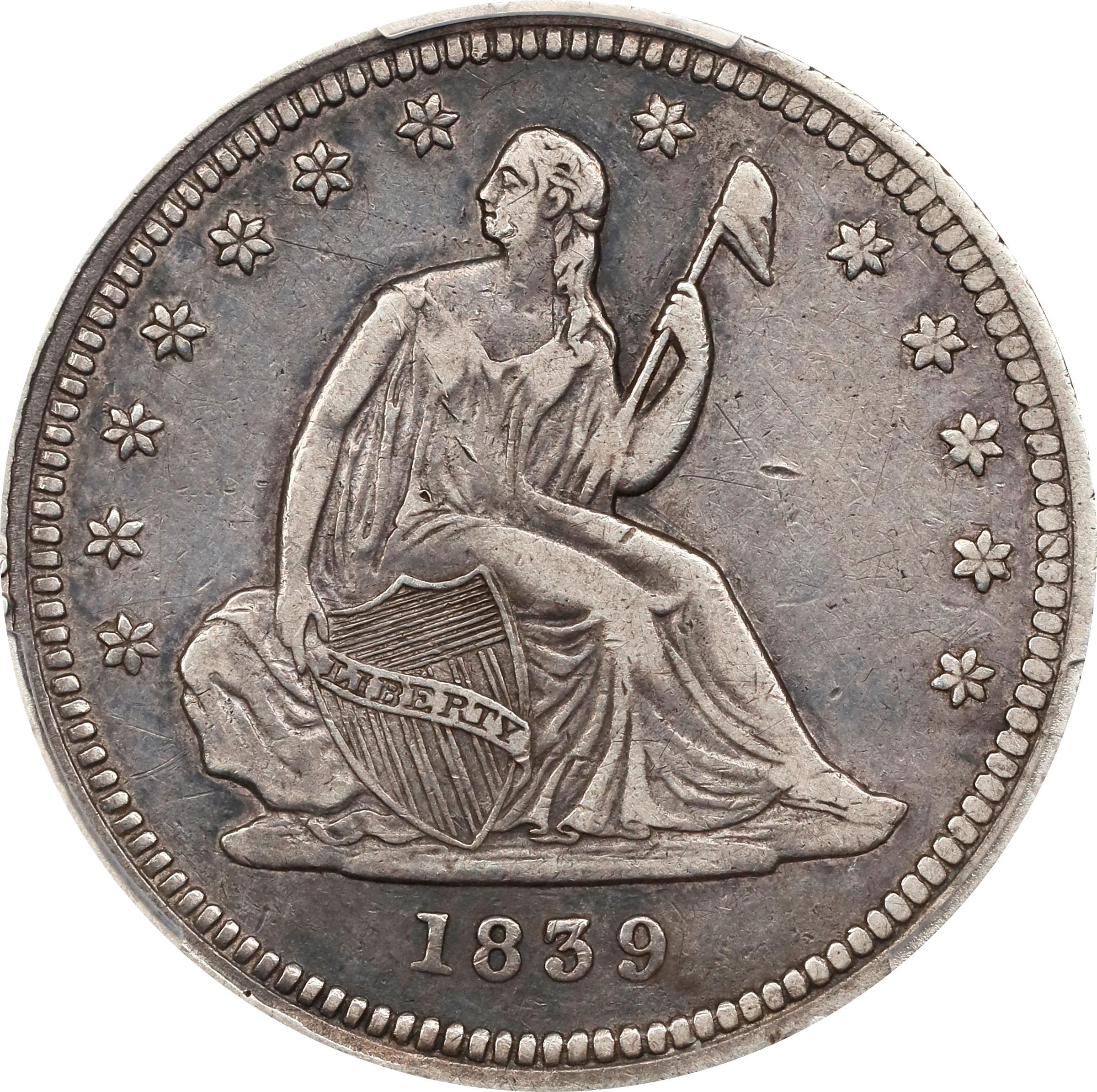 1839 Liberty Seated Quarter No Drapery Mint State (MS
