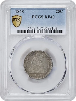image for: 1868 Liberty Seated Quarter. EF-40 (PCGS).
