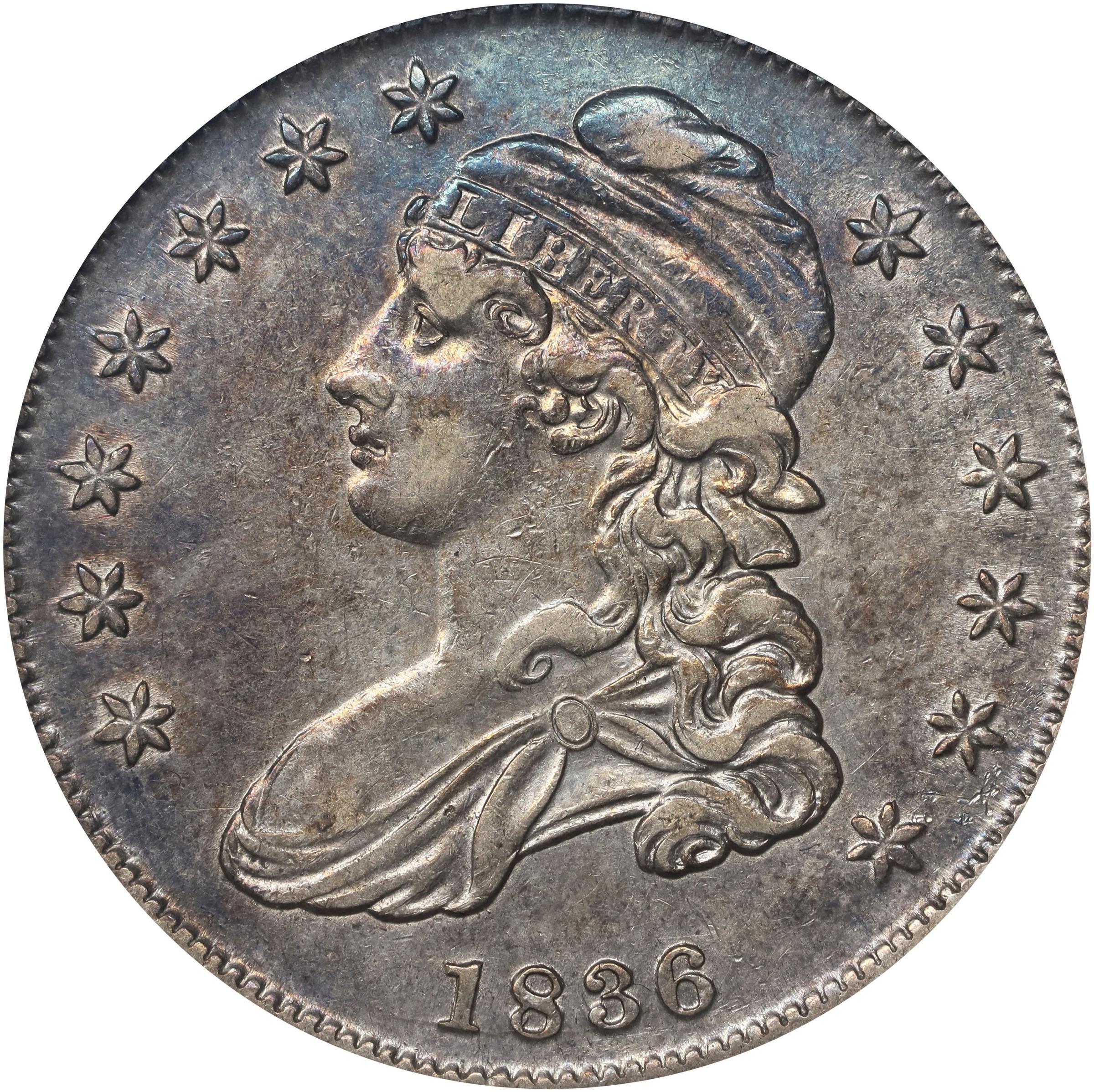 image for: 1836 Capped Bust Half Dollar. Lettered Edge. O-108a. Rarity-1. 1836/1336. EF-40 (ANACS). OH.