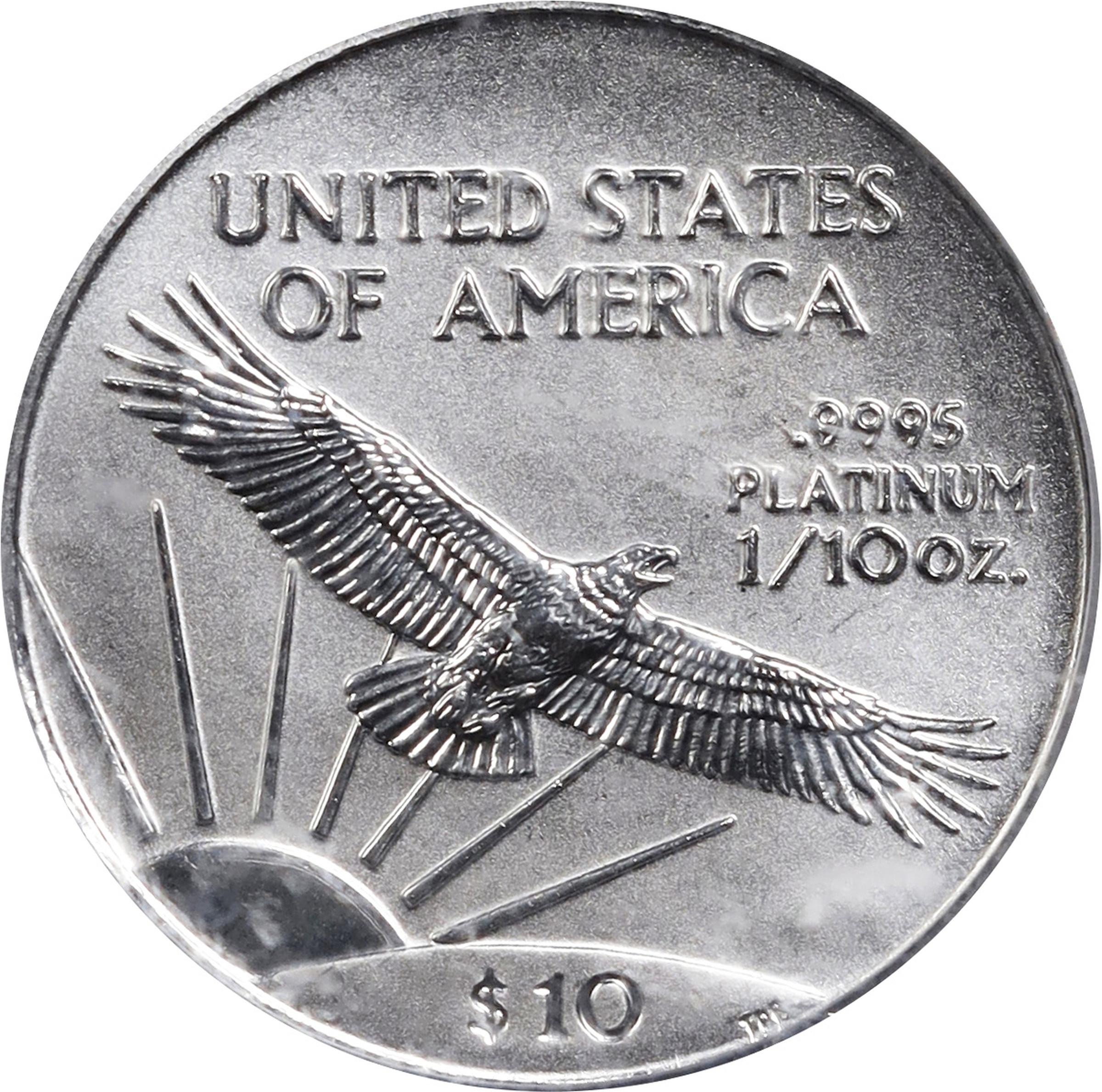 image for: 1998 Tenth-Ounce Platinum Eagle. MS-69 (PCGS).