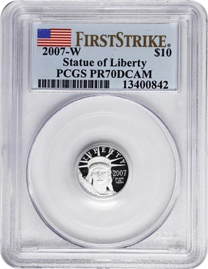 image for: 2007-W Tenth-Ounce Platinum Eagle. First Strike. Specimen-70 (PCGS).