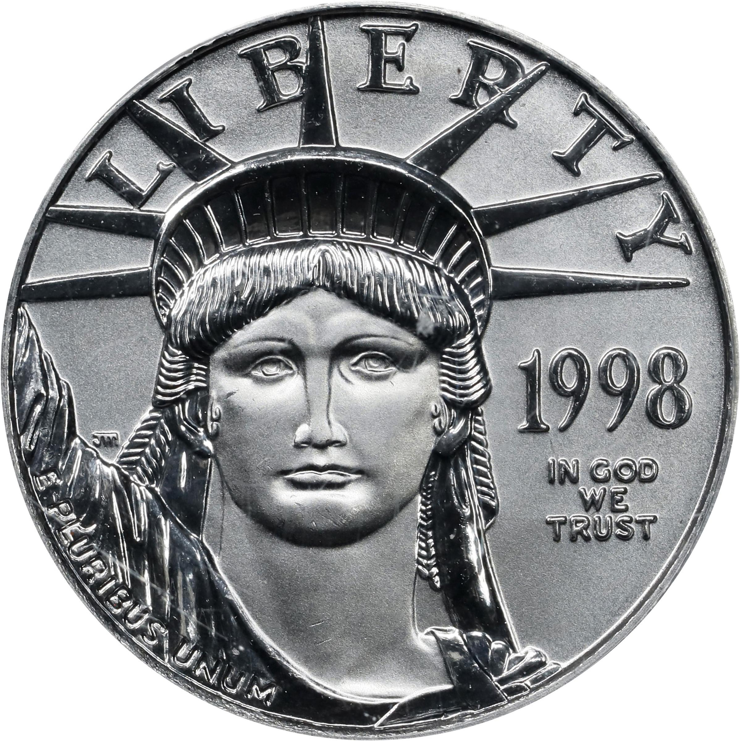 image for: 1998 Quarter-Ounce Platinum Eagle. MS-68 (PCGS).