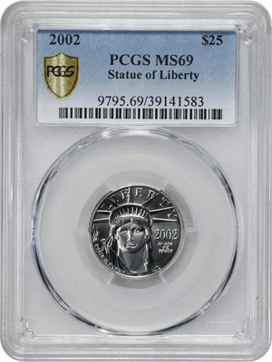 image for: 2002 Quarter-Ounce Platinum Eagle. MS-69 (PCGS).