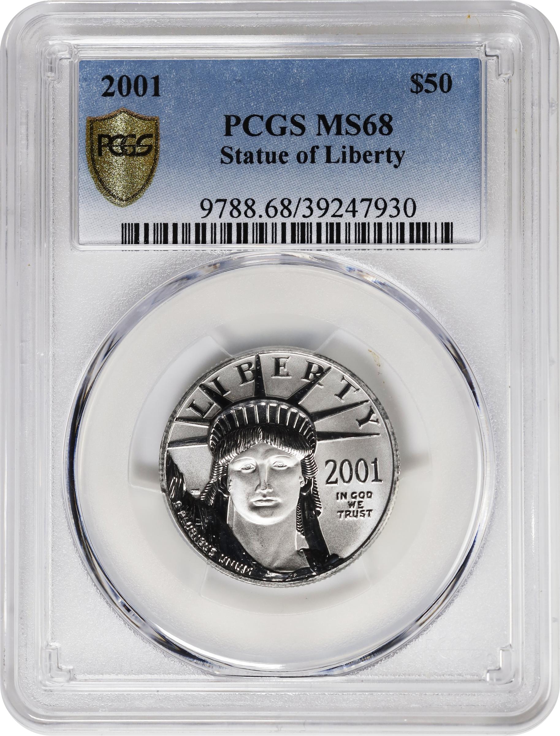 image for: 2001 Half-Ounce Platinum Eagle. MS-68 (PCGS).
