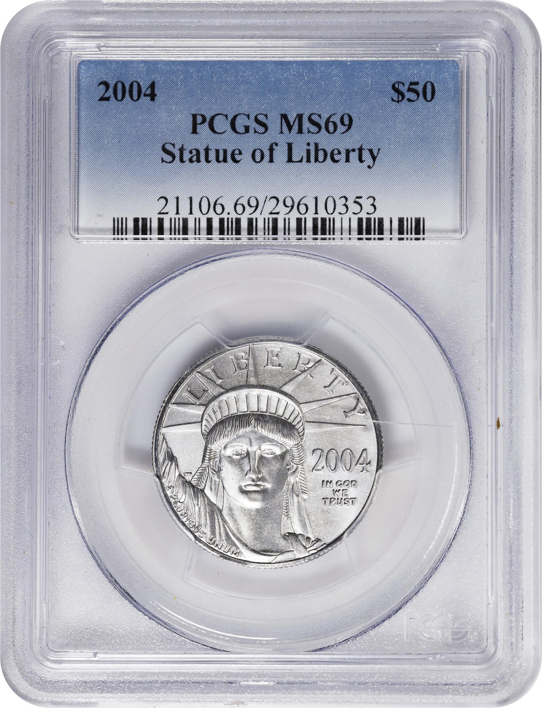 image for: 2004 Half-Ounce Platinum Eagle. MS-69 (PCGS).