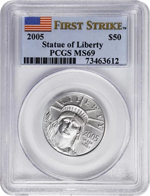 image for: 2005 Half-Ounce Platinum Eagle. First Strike. MS-69 (PCGS).