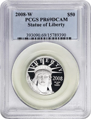 image for: 2008-W Half-Ounce Platinum Eagle. Proof-69 Deep Cameo (PCGS).