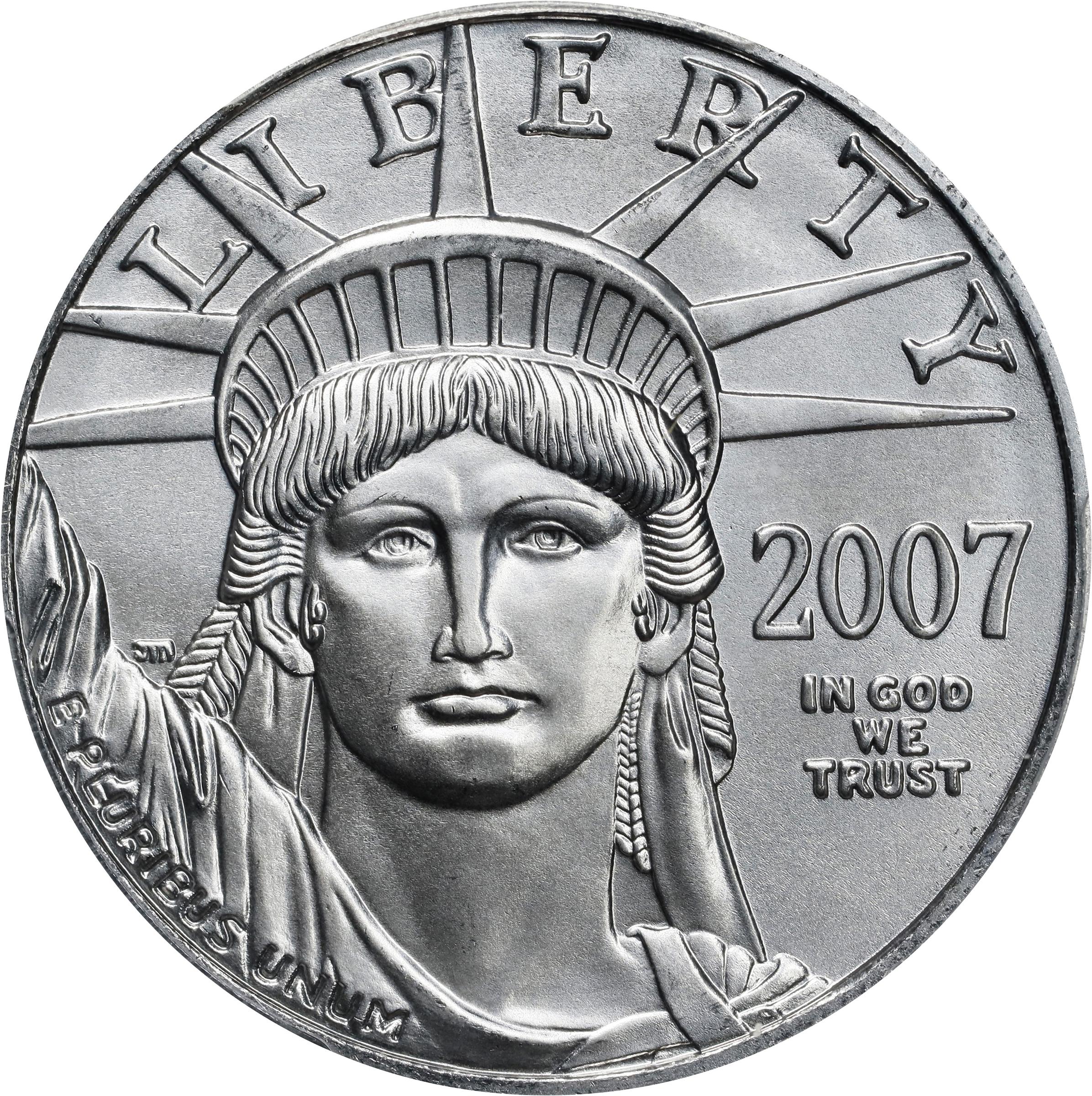 image for: 2007 One-Ounce Platinum Eagle. MS-69 (PCGS).