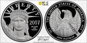 image for: 2007-W One-Ounce Platinum Eagle. Proof-70 Deep Cameo (PCGS).