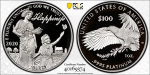 image for: 2020-W One-Ounce Platinum Eagle. Proof-69 Deep Cameo (PCGS).