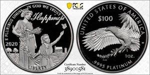 image for: 2020-W One-Ounce Platinum Eagle. Proof-69 Deep Cameo (PCGS).