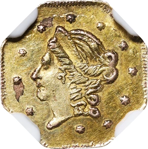 image for: 1867 Octagonal 50 Cents. BG-905. Rarity-5-. Liberty Head. MS-61 (NGC).