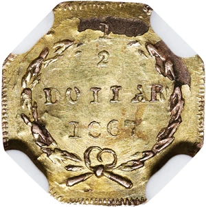 image for: 1867 Octagonal 50 Cents. BG-905. Rarity-5-. Liberty Head. MS-61 (NGC).