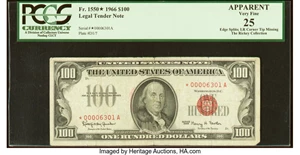 image for: Fr. 1550* $100 1966 Legal Tender Star Note. PCGS Apparent Very Fine 25....