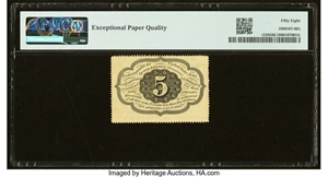 image for: Fr. 1229 5¢ First Issue PMG Choice About Unc 58 EPQ....