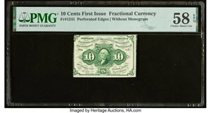 image for: Fr. 1241 10¢ First Issue PMG Choice About Unc 58 EPQ....