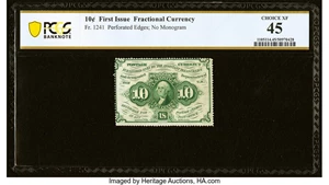 image for: Fr. 1241 10¢ First Issue PCGS Banknote Choice XF 45....