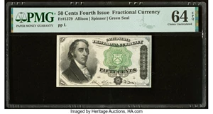image for: Fr. 1379 50¢ Fourth Issue Dexter PMG Choice Uncirculated 64 EPQ....