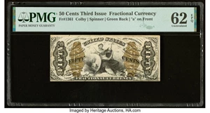 image for: Fr. 1361 50¢ Third Issue Justice PMG Uncirculated 62 EPQ....
